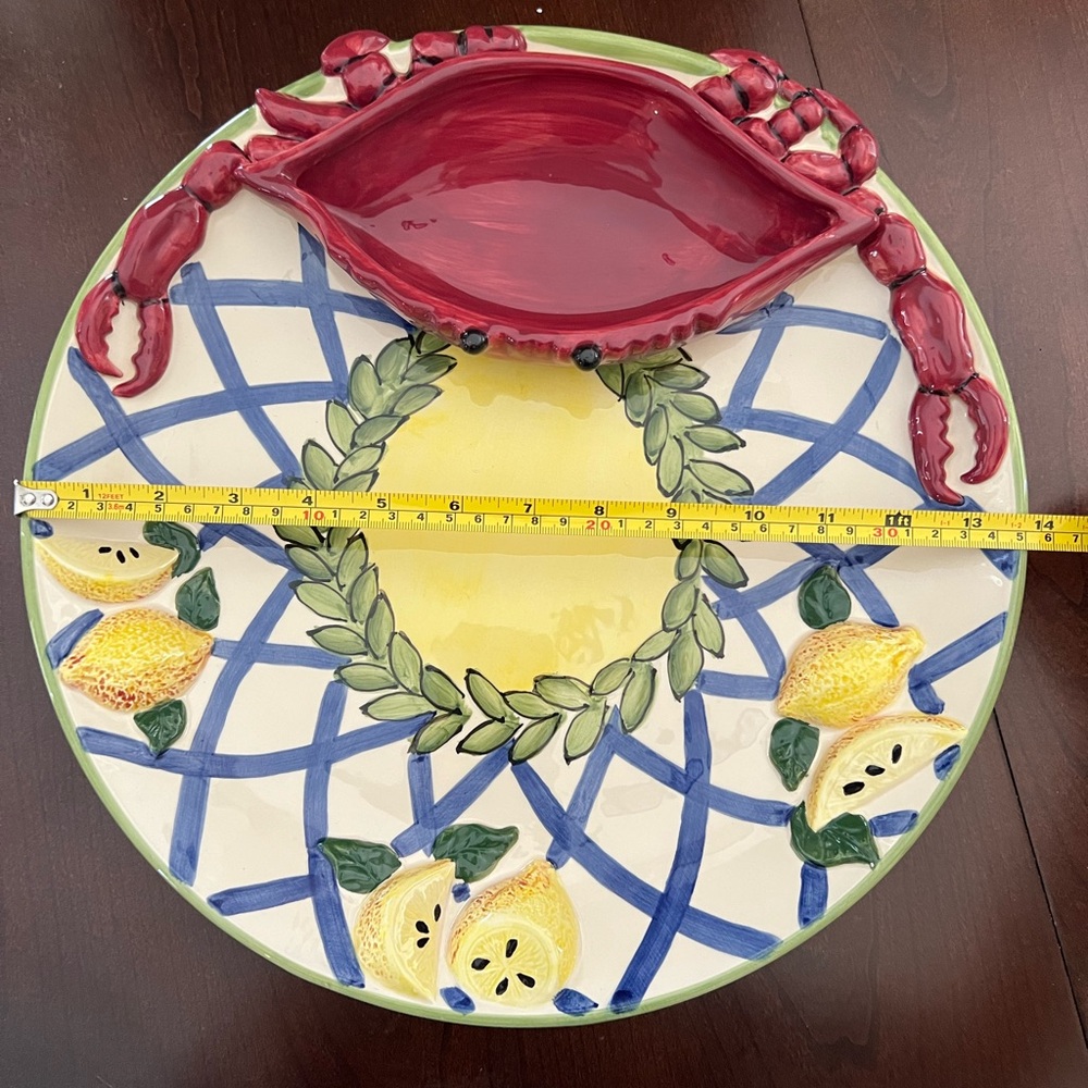 Crab and Lemon Dip Bowl Platter by: Home Etc BECCA Signature Collection 14” - Picture 2 of 7